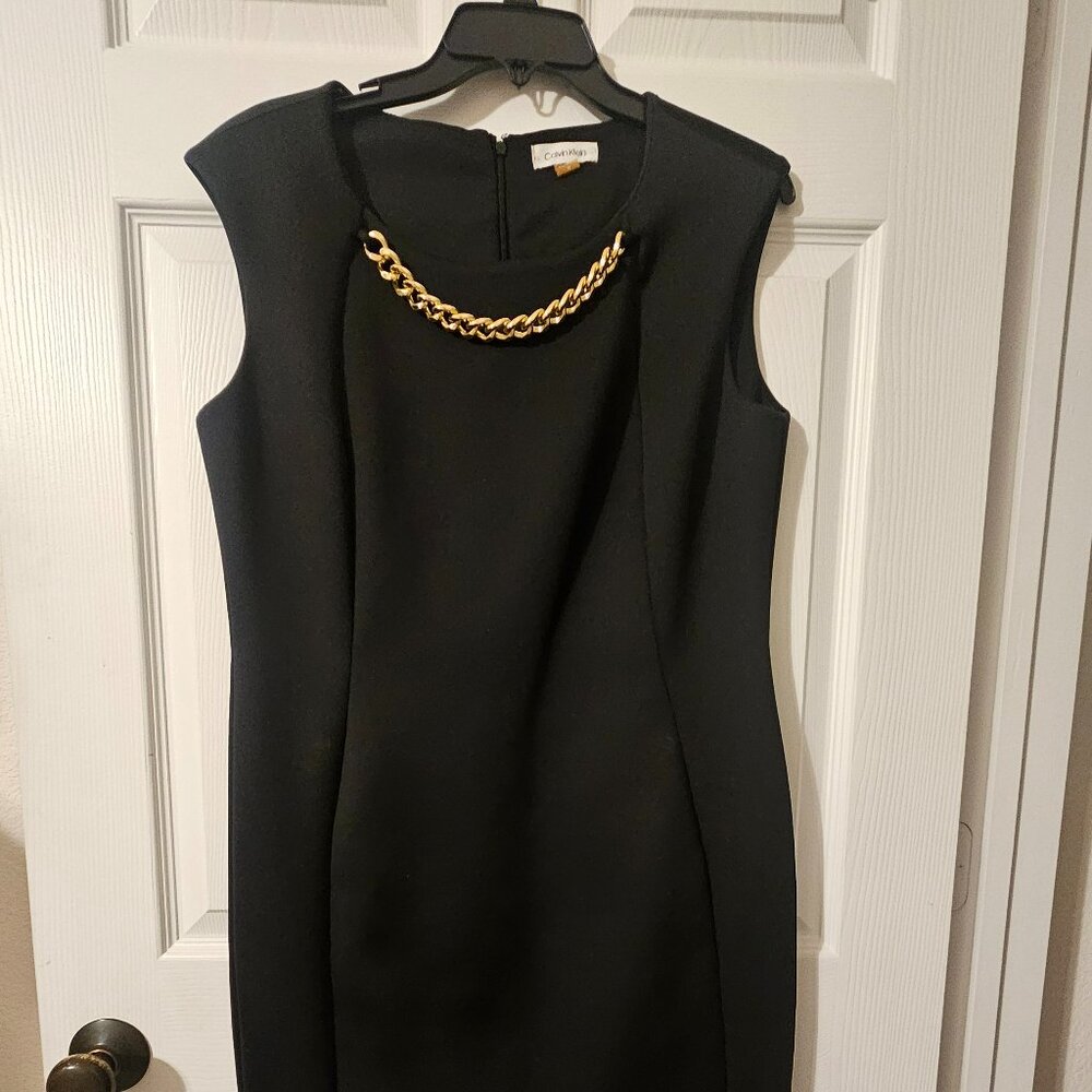 Calvin Klein Black Sleeveless Dress - Size 14